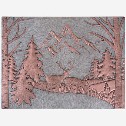 Forest Scene Kitchen Backsplash Tile - 24"x32" Gray&Copper - Natuross