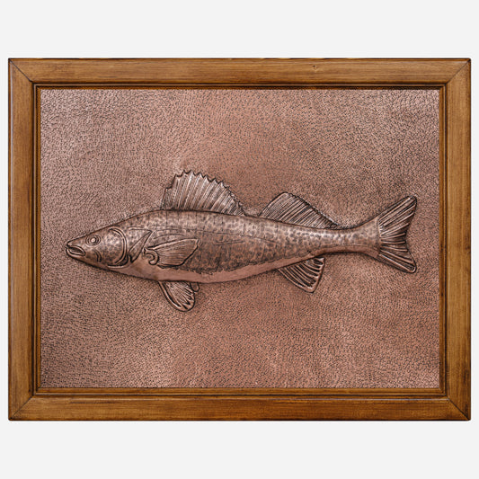 Framed Copper Artwork (Striped Bass Fish)