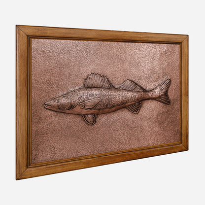 Framed Copper Artwork (Striped Bass Fish)