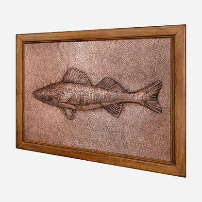 Framed Copper Artwork (Striped Bass Fish)