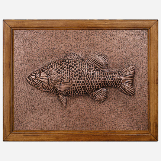 Framed Copper Artwork (Largemouth Bass Fish)