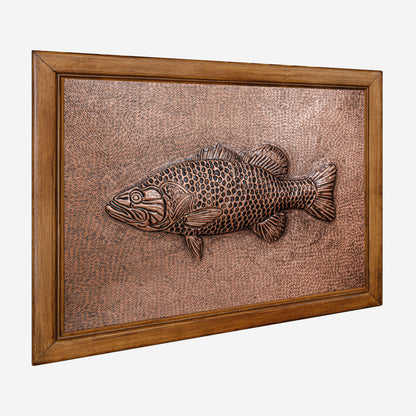 Framed Copper Artwork (Largemouth Bass Fish)