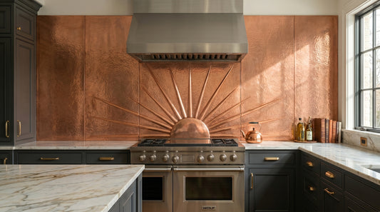 Full-Height Copper Kitchen Backsplash