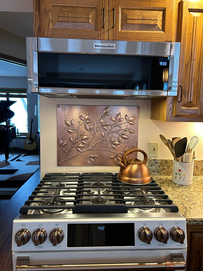 Tree Branches Copper Kitchen Backsplash