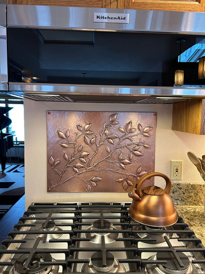 Tree Branches Copper Kitchen Backsplash