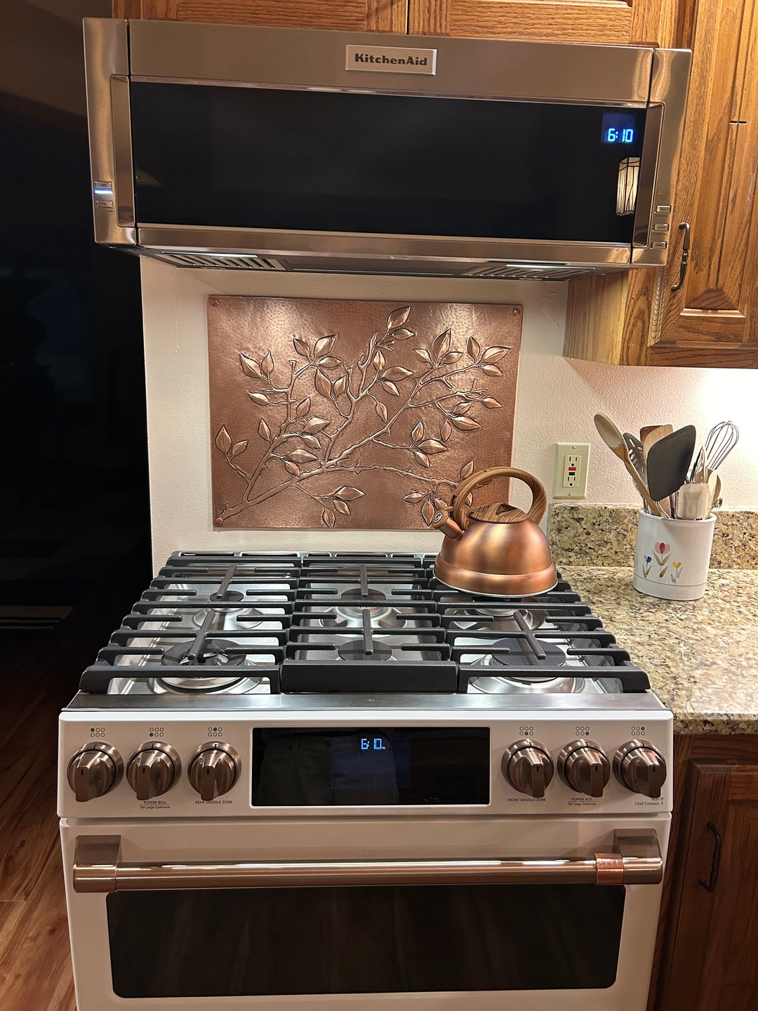 Tree Branches Copper Kitchen Backsplash