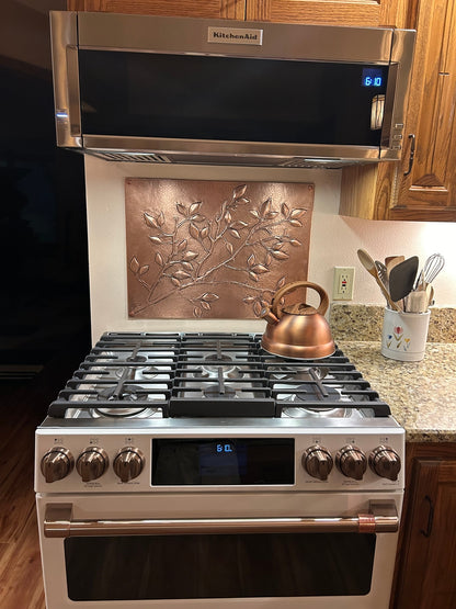 Tree Branches Copper Kitchen Backsplash