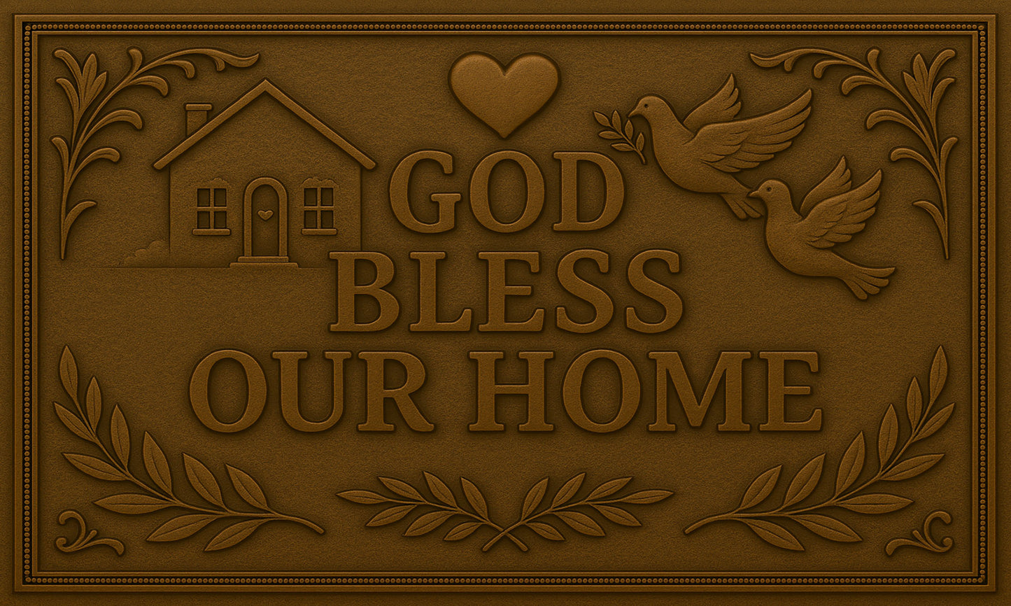 "God Bless Our Home" Copper Kitchen Backsplash
