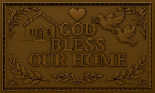 "God Bless Our Home" Copper Kitchen Backsplash