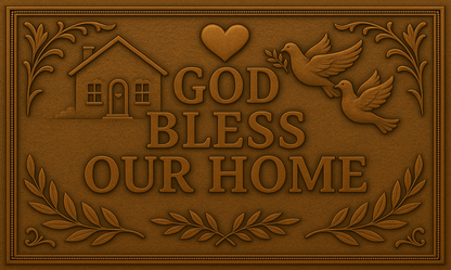 "God Bless Our Home" Copper Kitchen Backsplash - Natuross