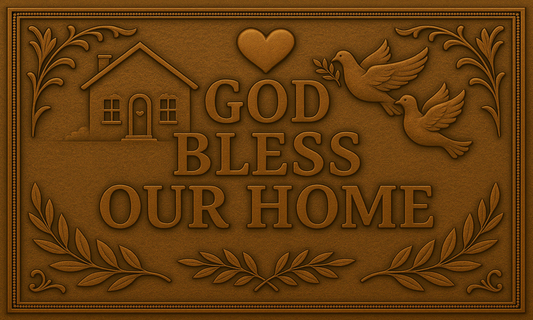 "God Bless Our Home" Copper Kitchen Backsplash