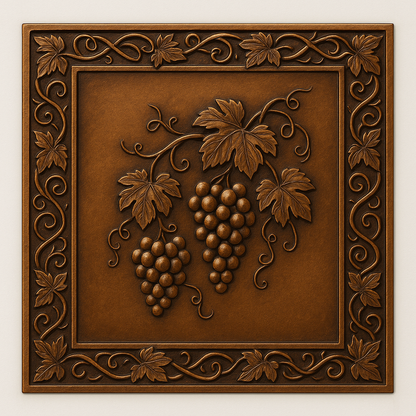 Grapevine Vineyard Metal Wall Art Backsplash Panel