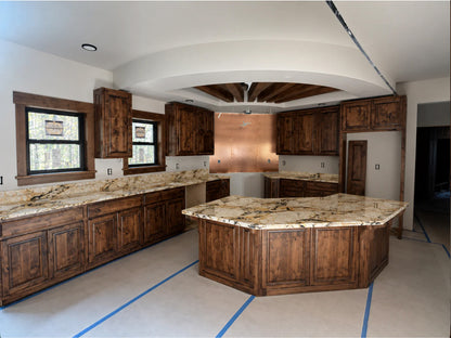Hand-Hammered Copper Kitchen Backsplash