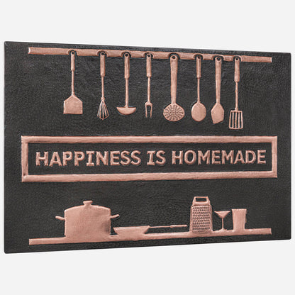 "Happiness is Homemade" Kitchen Backsplash Tile - 18x24 Black - Natuross