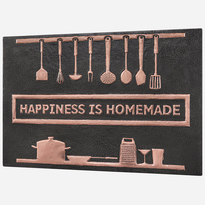 "Happiness is Homemade" Kitchen Backsplash Tile - 18x24 Black - Natuross