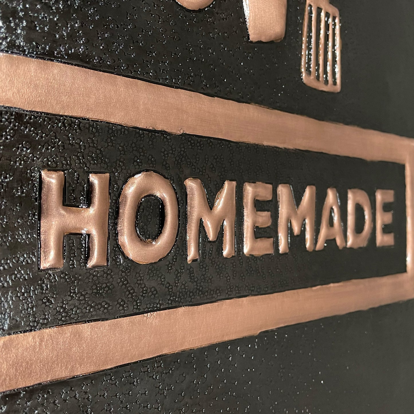 "Happiness is Homemade" Kitchen Backsplash Tile - 18x24 Black