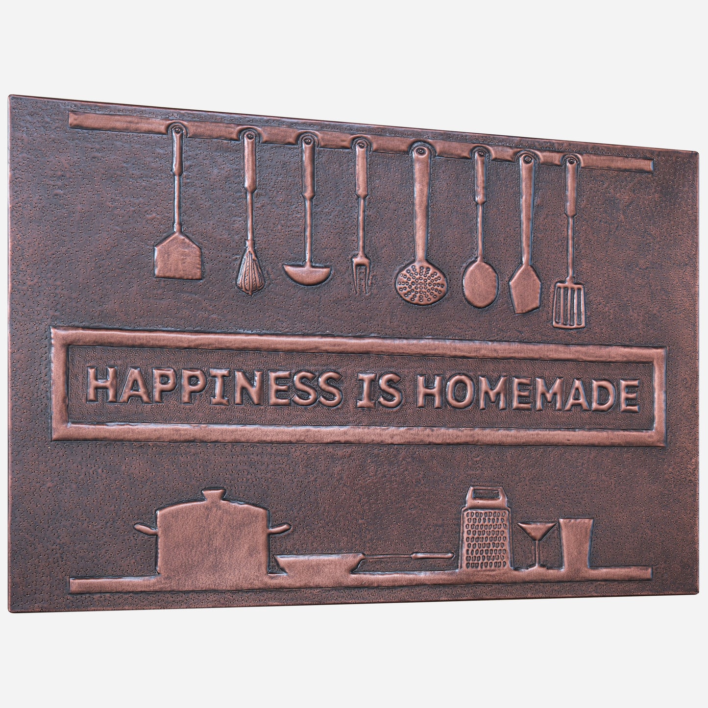"Happiness is Homemade" Kitchen Backsplash Tile - 18x24 Brown