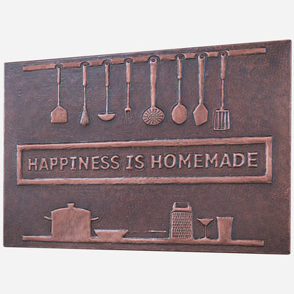 "Happiness is Homemade" Kitchen Backsplash Tile - 18x24 Brown - Natuross