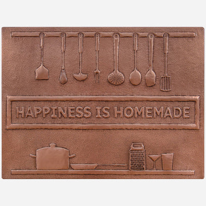 "Happiness is Homemade" Kitchen Backsplash Tile - 18x24 Copper - Natuross