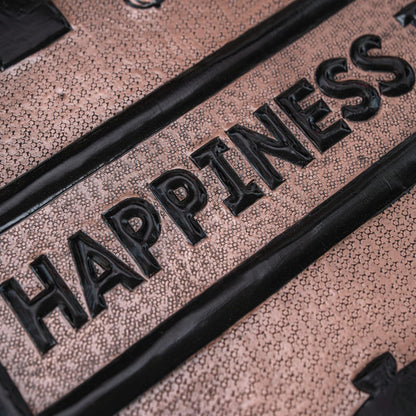 "Happiness is Homemade" Kitchen Backsplash Tile - 18x24 Copper&Black - Natuross