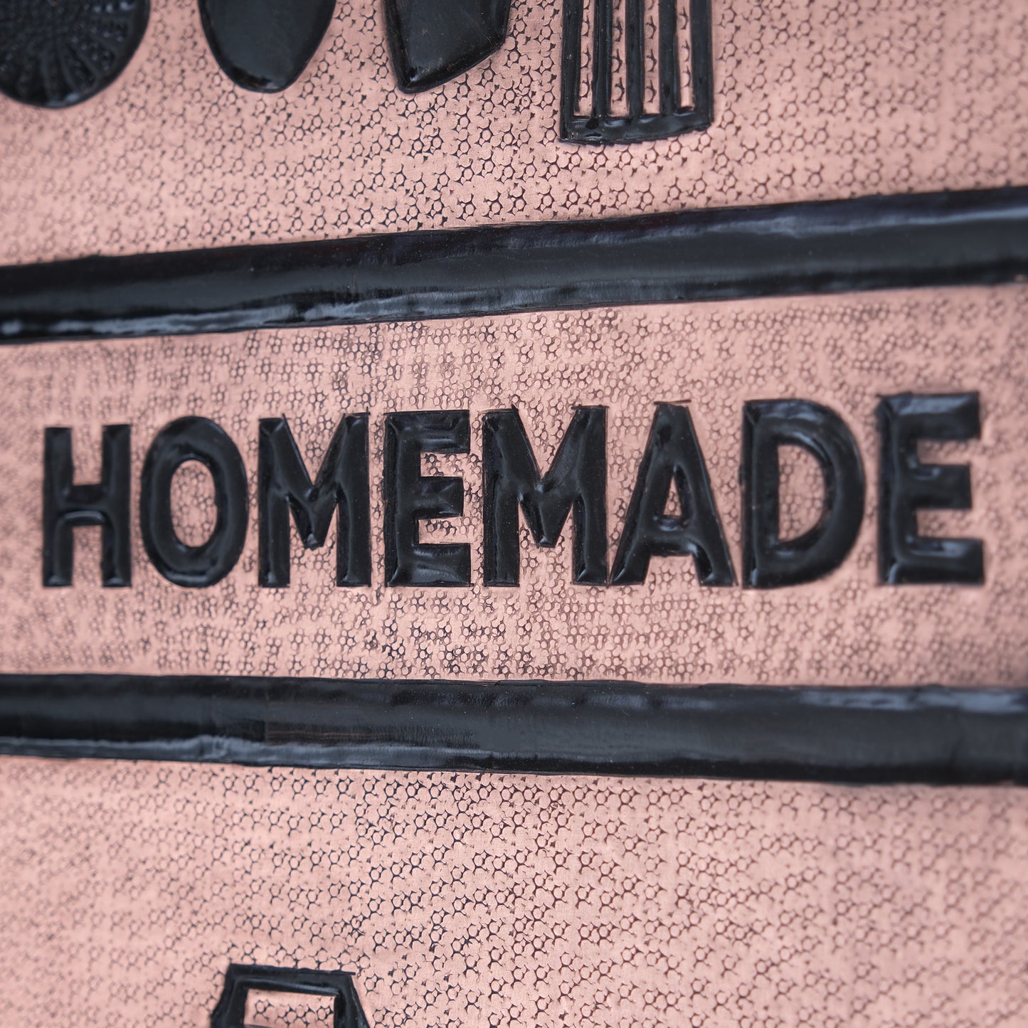 "Happiness is Homemade" Kitchen Backsplash Tile - 18x24 Copper&Black