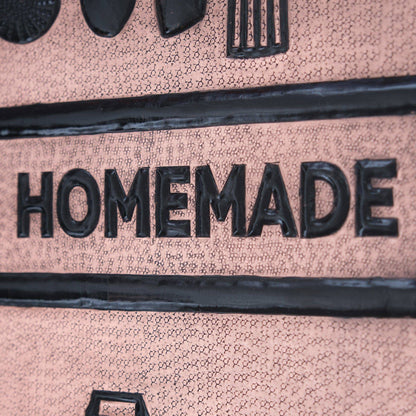 "Happiness is Homemade" Kitchen Backsplash Tile - 18x24 Copper&Black - Natuross