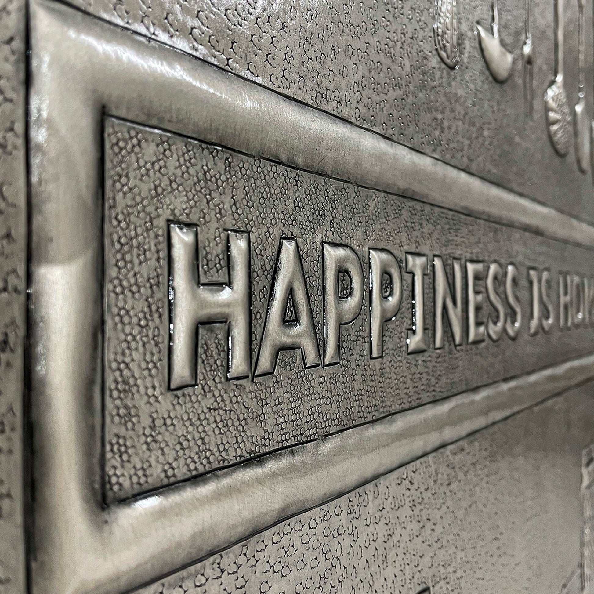"Happiness is Homemade" Copper Kitchen Backsplash Tile