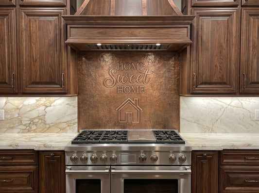 Home Sweet Home Copper Kitchen Backsplash