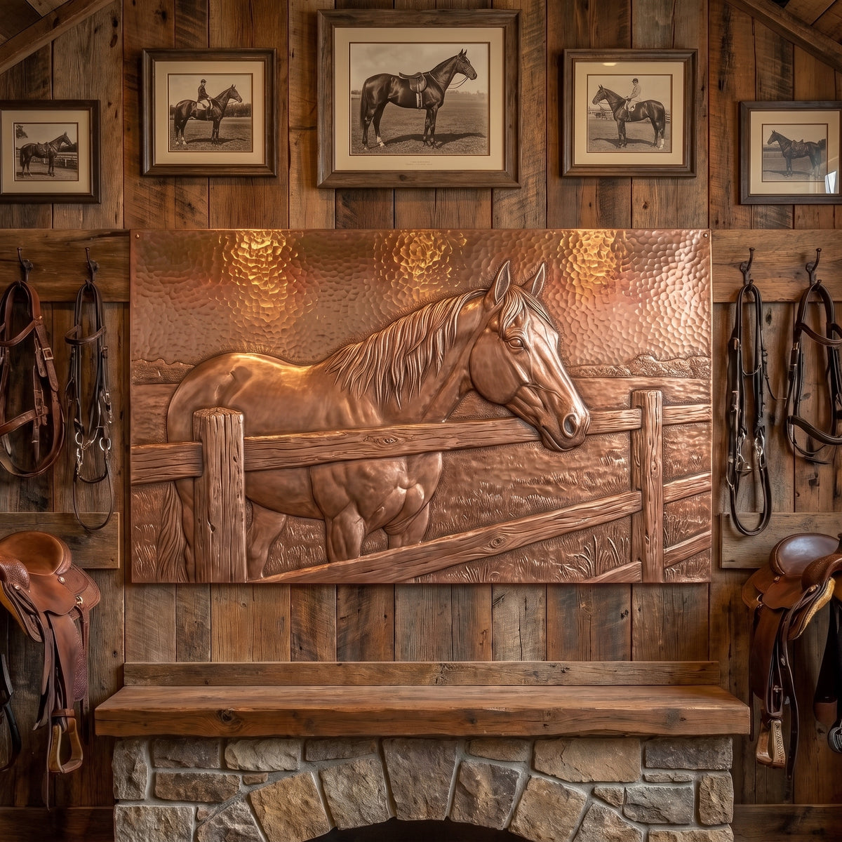 Horse at the Fence Copper Wall Panel