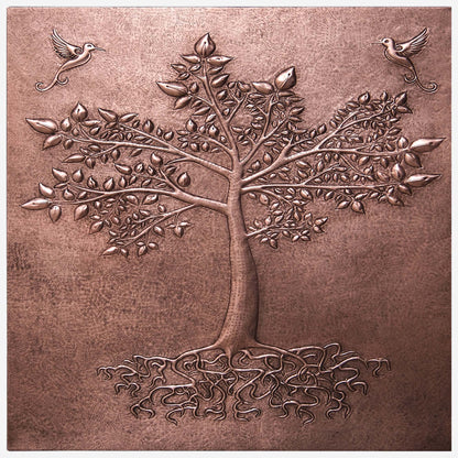 Tree with Roots Kitchen Backsplash Tile - 30"x30" Copper - Natuross