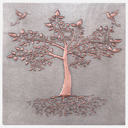 Tree with Roots Kitchen Backsplash Tile - 30"x30" Gray&Copper - Natuross