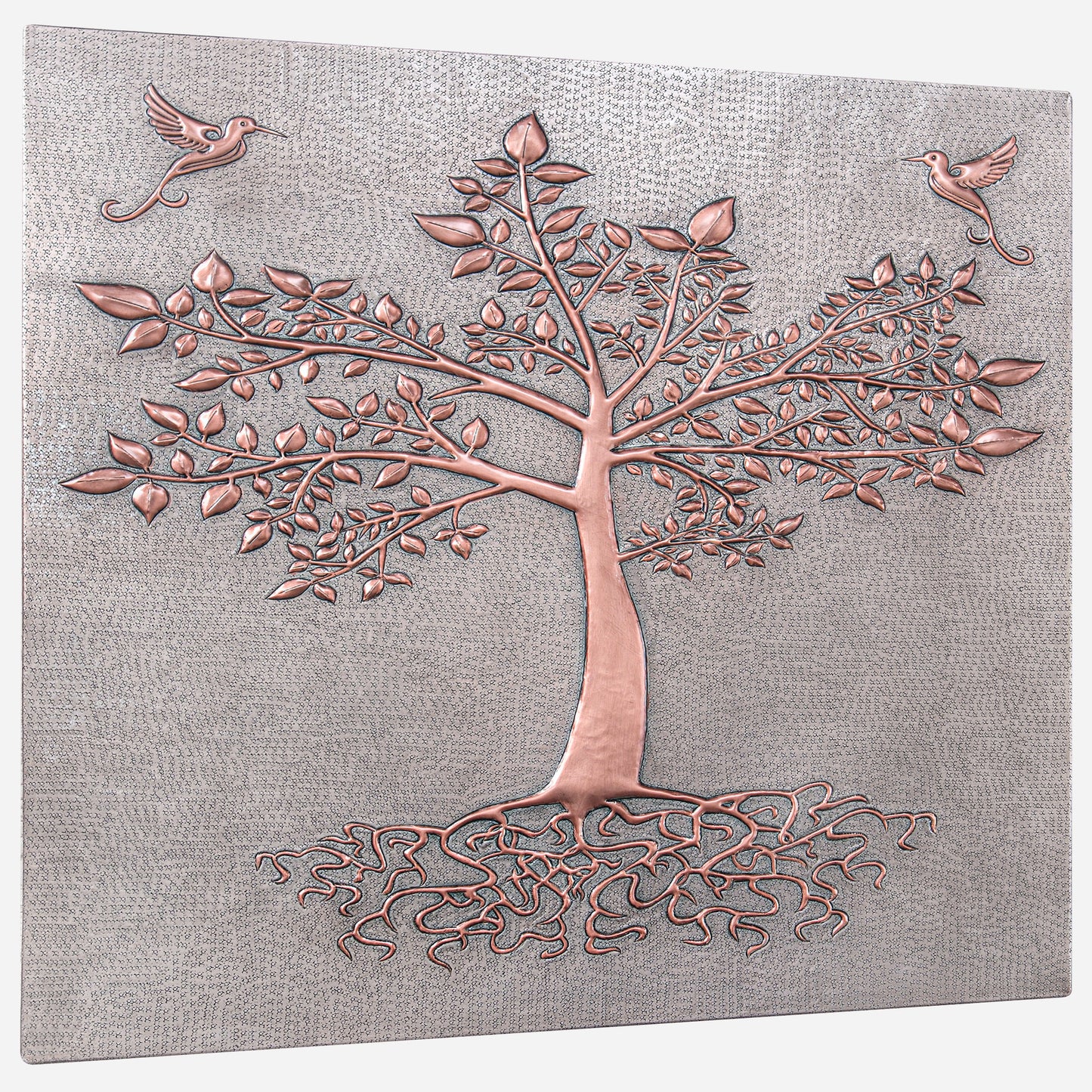 Tree with Roots Kitchen Backsplash Tile - 30"x30" Gray&Copper