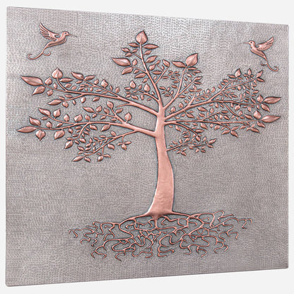 Tree with Roots Kitchen Backsplash Tile - 30"x30" Gray&Copper - Natuross