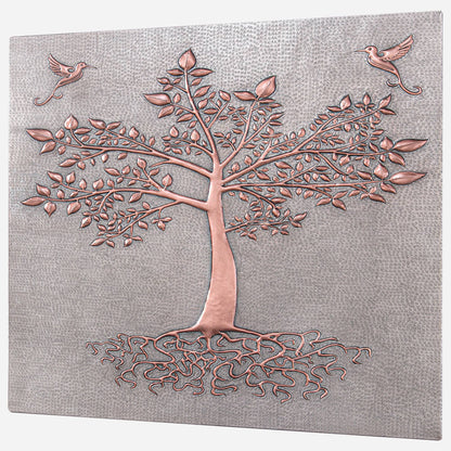 Tree with Roots Kitchen Backsplash Tile - 30"x30" Gray&Copper - Natuross