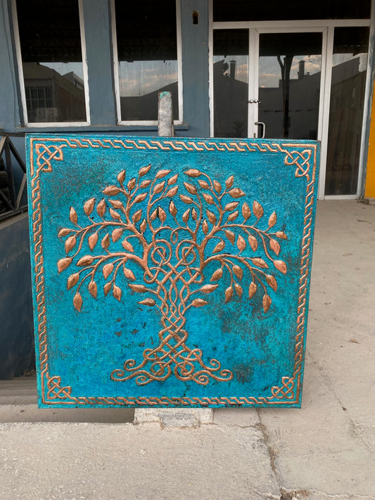 Blue Tree of Life Copper Backsplash