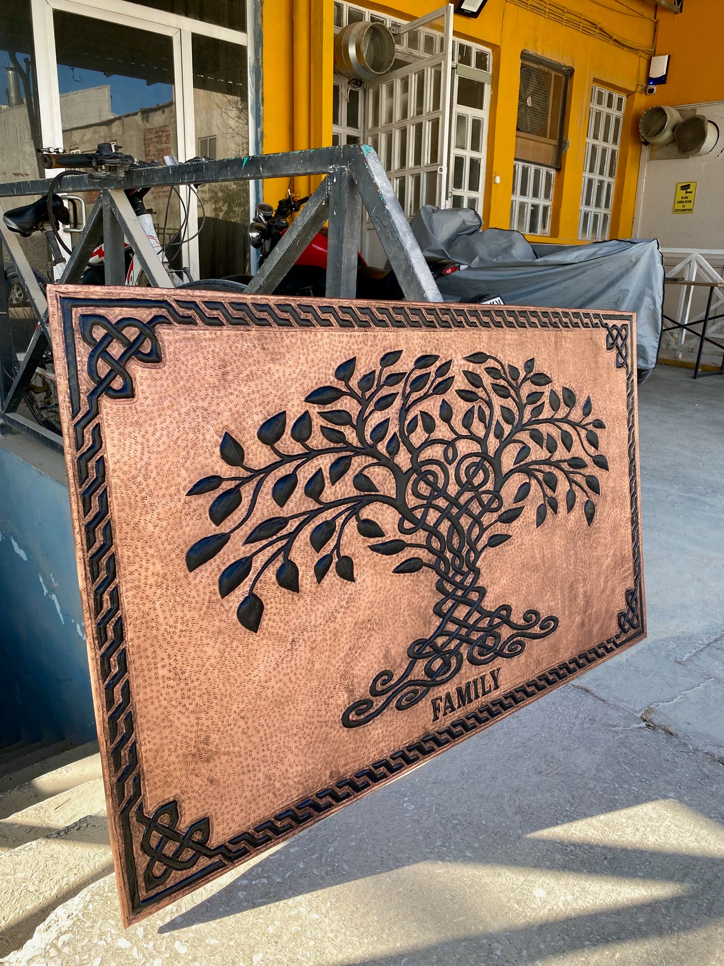 Copper & Black Tree of Life Backsplash