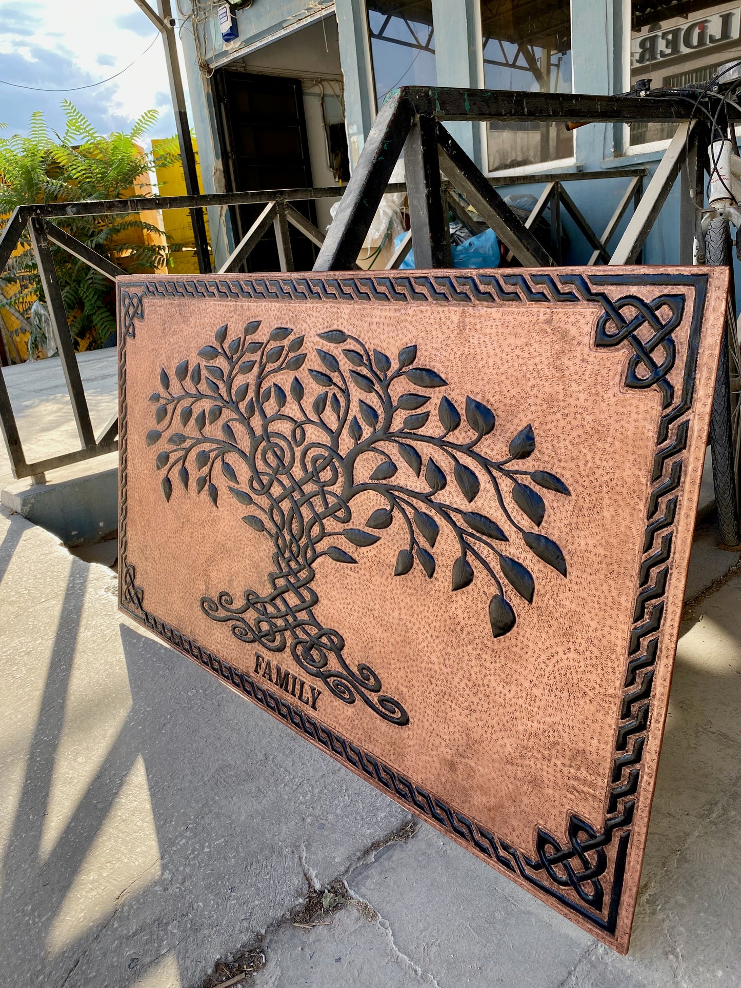 Copper & Black Tree of Life Backsplash
