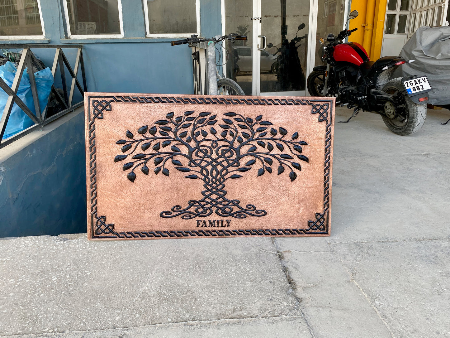 Copper & Black Tree of Life Backsplash