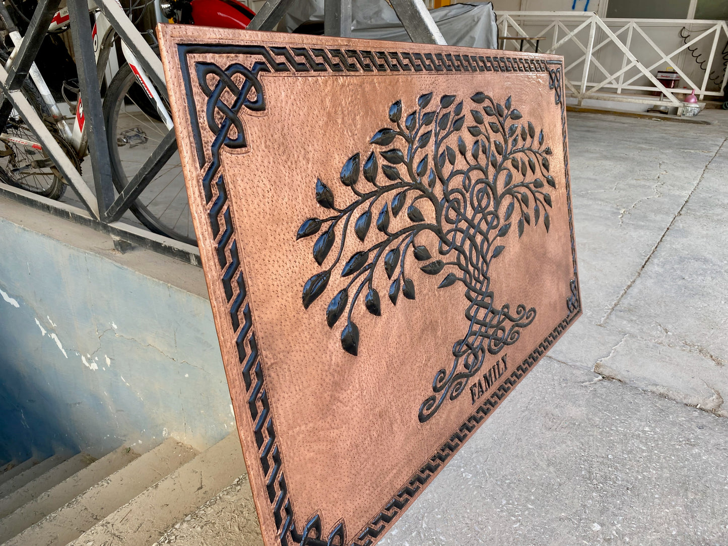 Copper & Black Tree of Life Backsplash