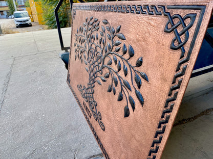 Copper & Black Tree of Life Backsplash