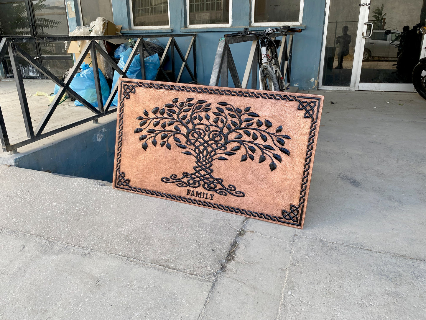 Copper & Black Tree of Life Backsplash