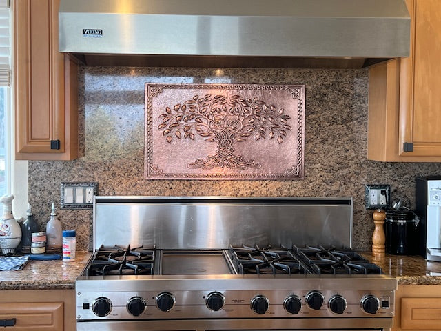 Tree of Life Copper Backsplash — Natural Copper