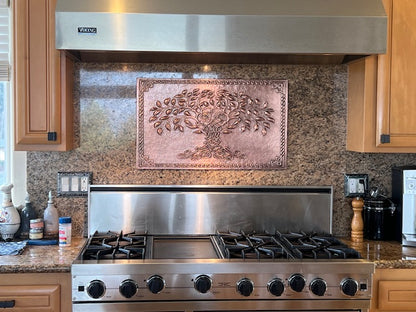 Tree of Life Copper Backsplash — Natural Copper