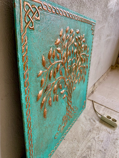Green Tree of Life Copper Backsplash