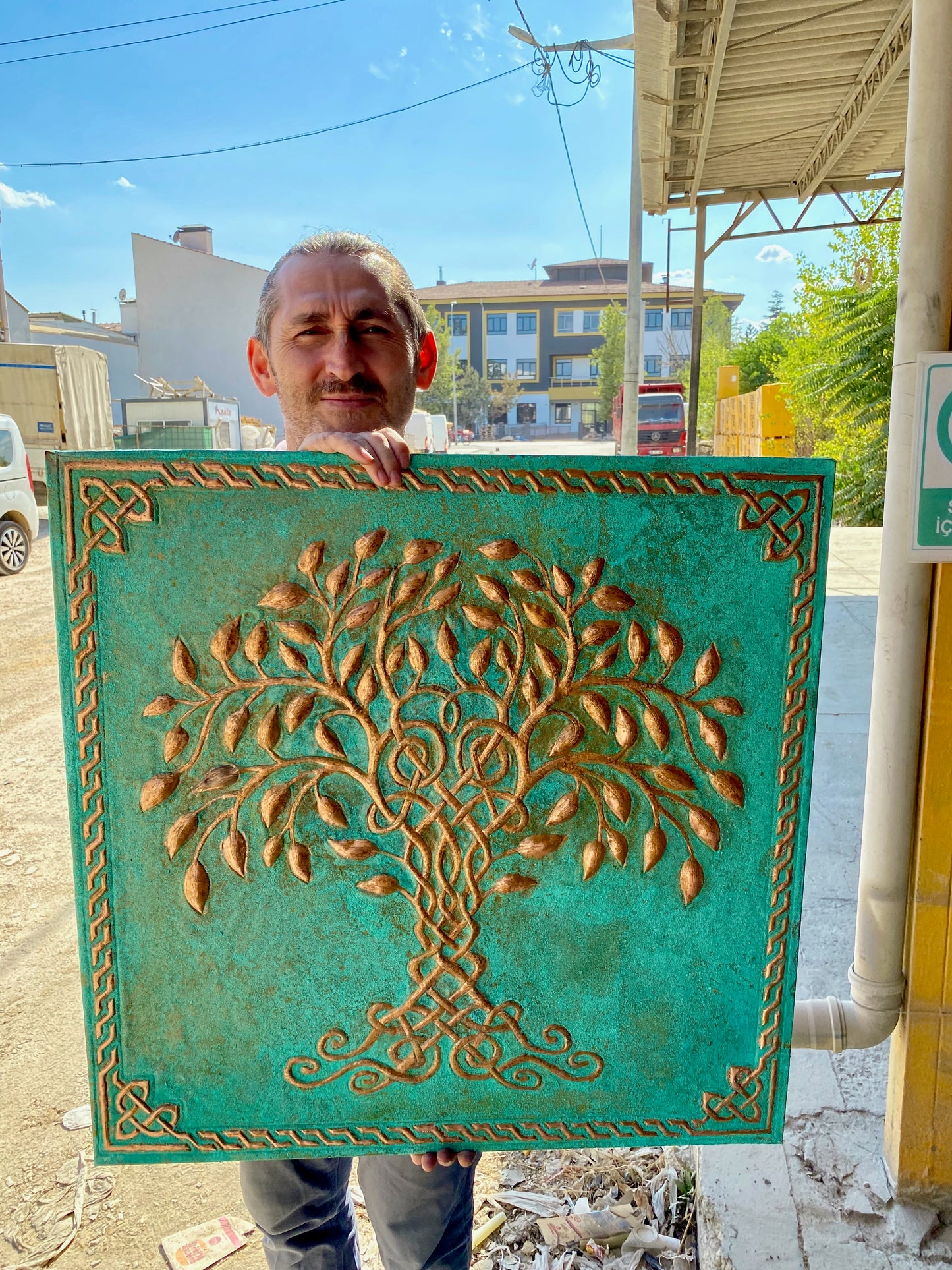 Green Tree of Life Copper Backsplash