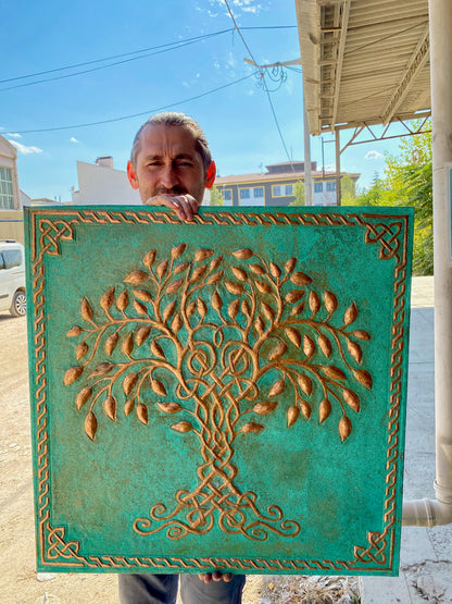 Green Tree of Life Copper Backsplash