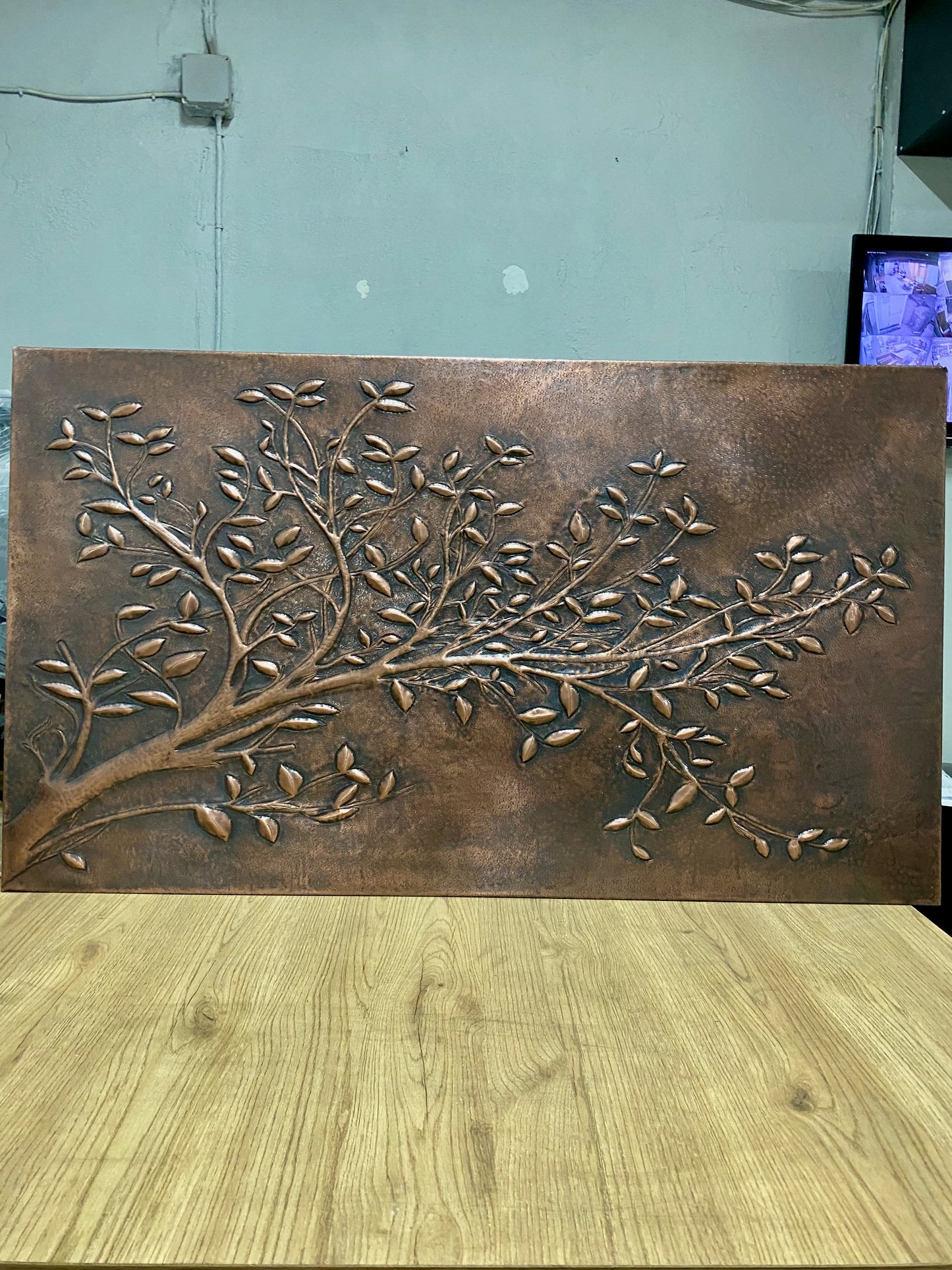 Rustic Brown Copper Tree Branches Backsplash
