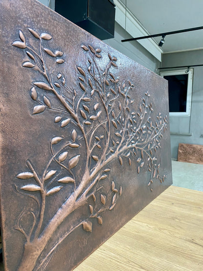 Rustic Brown Copper Tree Branches Backsplash