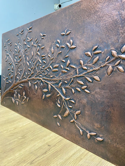 Rustic Brown Copper Tree Branches Backsplash