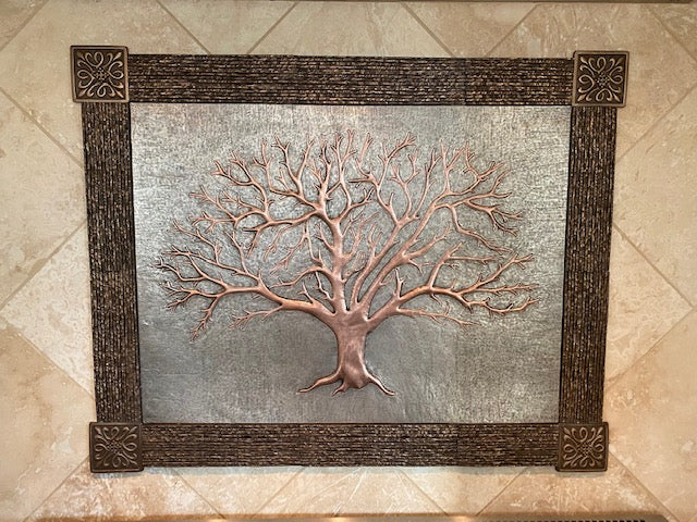 Eternal Tree Copper Backsplash in Gray & Copper - Natuross